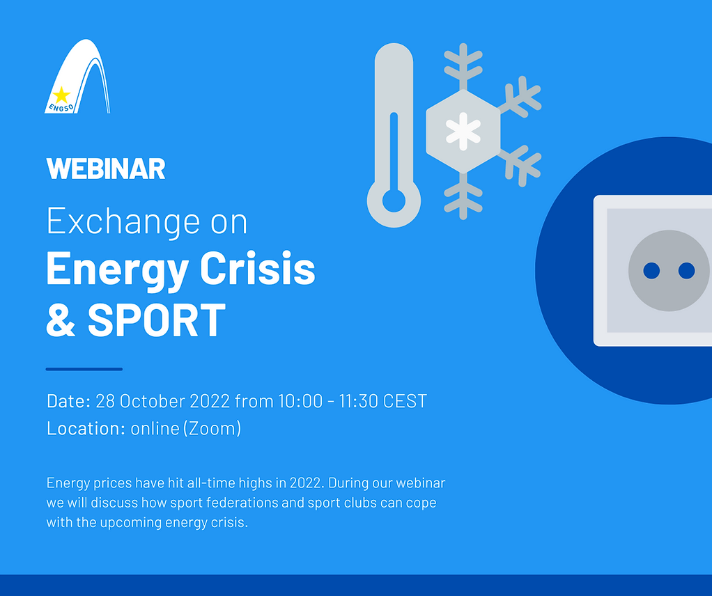 Join ENGSO webinar on “Energy Crisis and Sport”